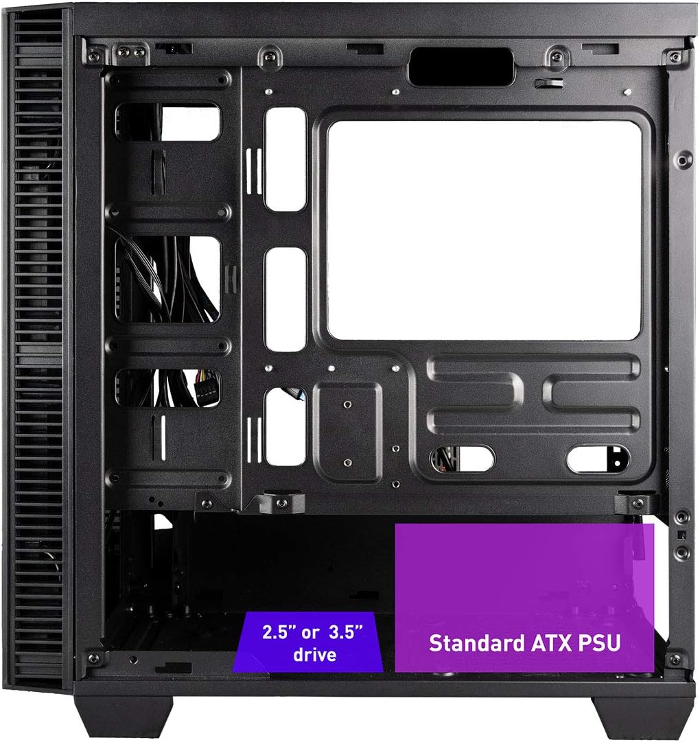 Micro ATX Gaming Desktop Case with Tempered Glass Door B484354