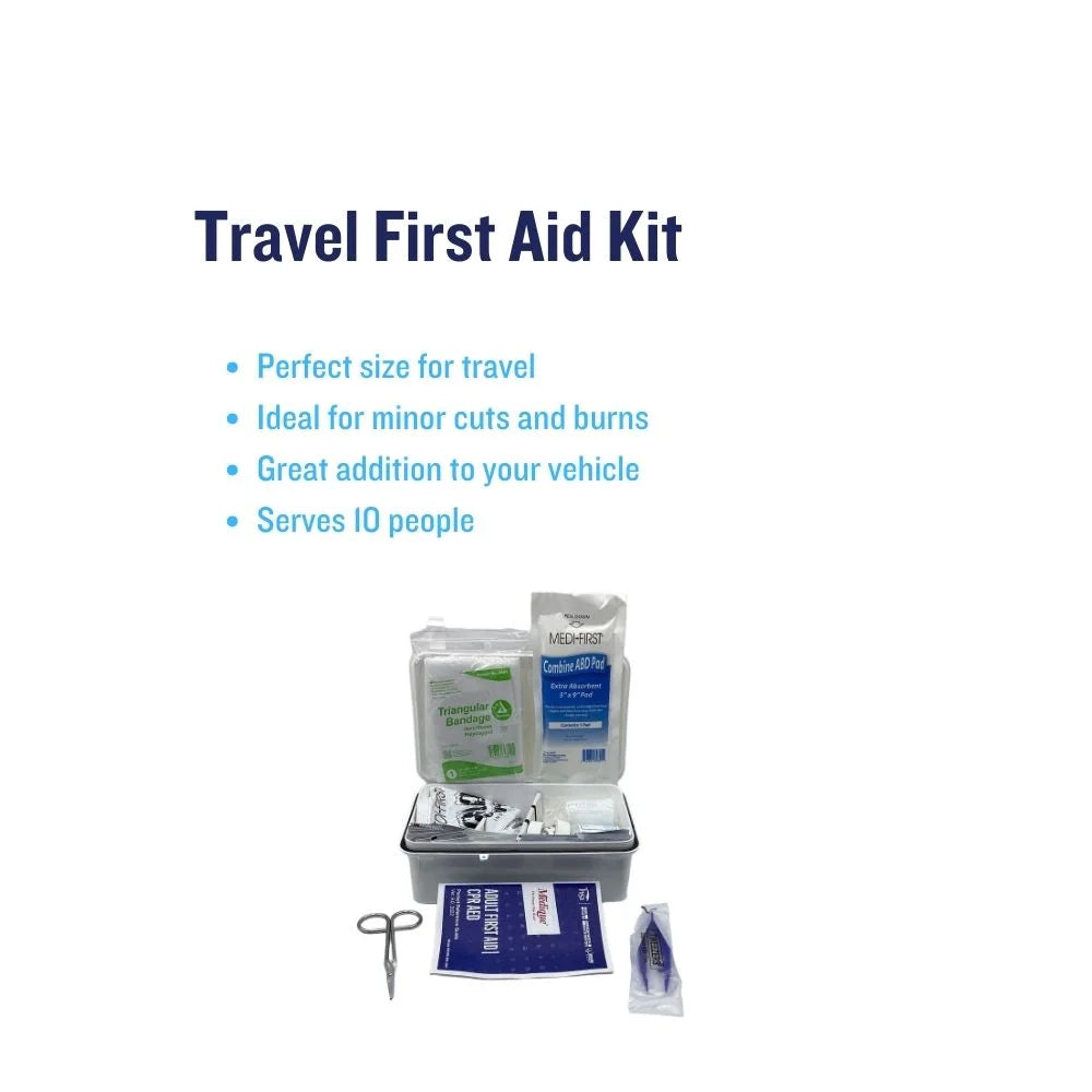7.5" x 4.5" x 2.38" Travel First Aid Kit D8404
