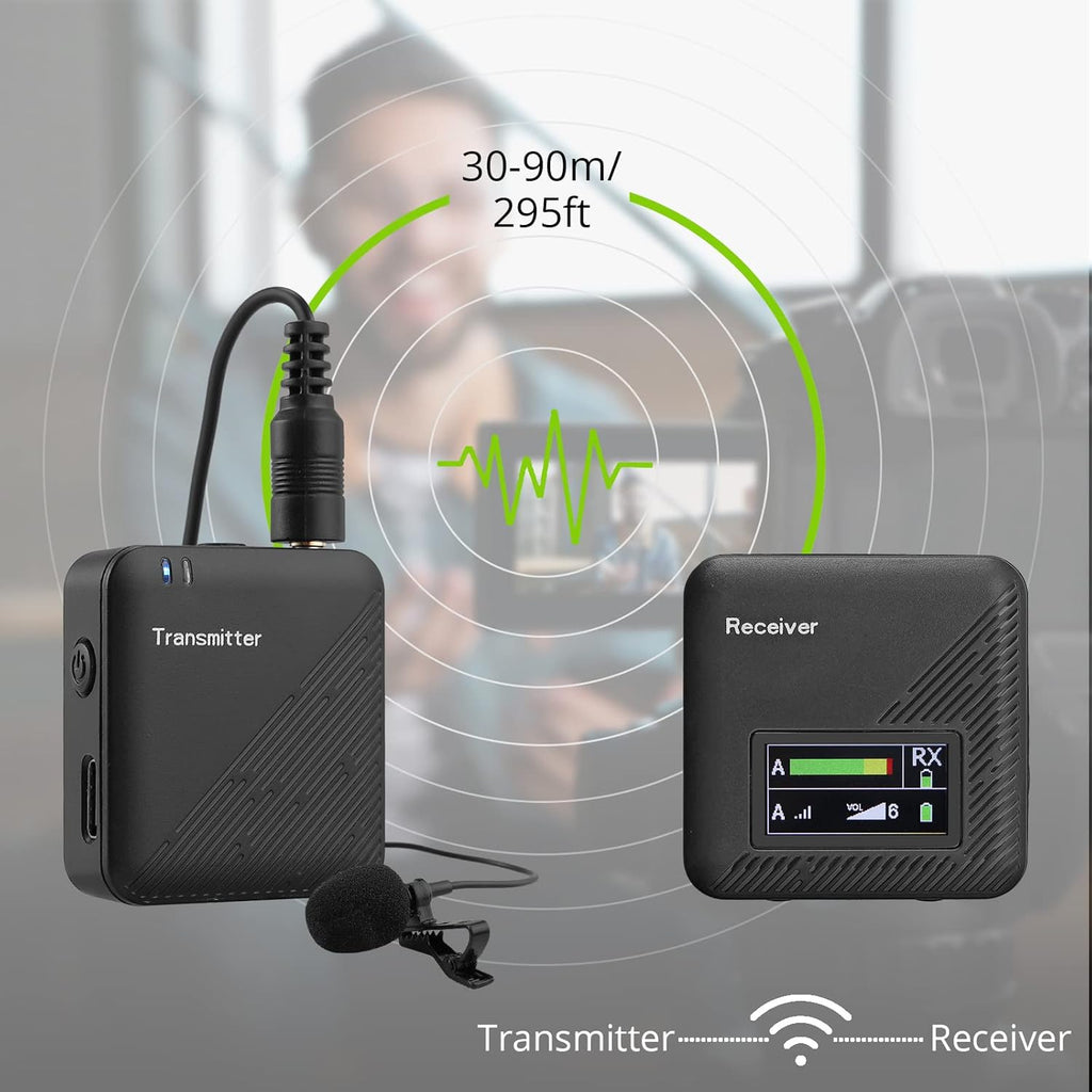 2.4GHz Wireless Lavalier Microphone System with Transmitter and Receiver O2518