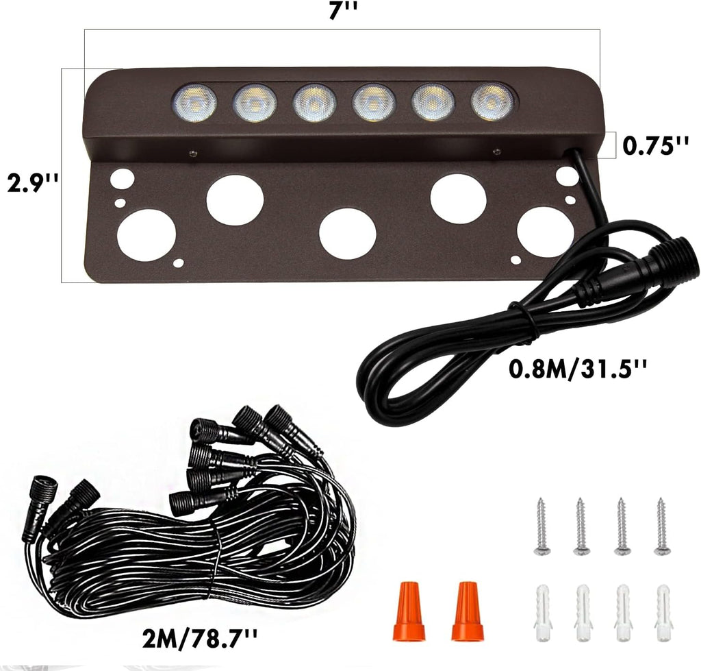 8 Pack 7 Inch 12V LED Low Voltage Landscape Step Lights IP65 Waterproof 3W 2700K P389415