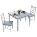 3 Piece Pine Wood Dining Table Set with 2 Upholstered Chairs V18473