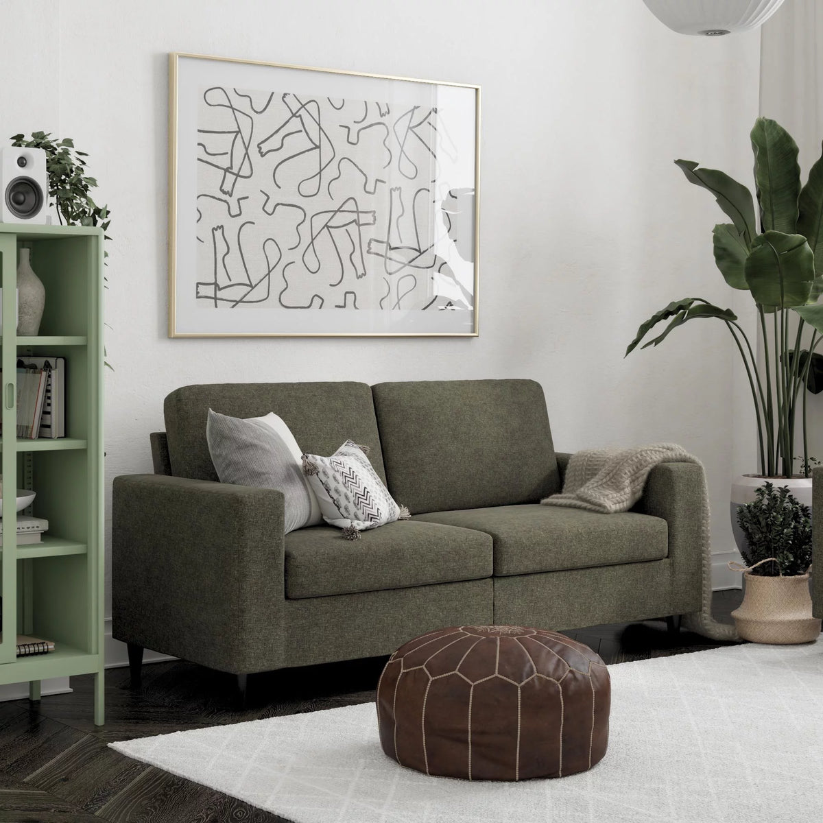 Gray Linen 3 Seater Sofa J664193