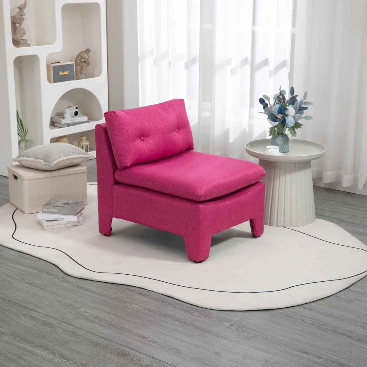 Oversized Linen Accent Barrel Chair O5954