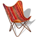 Multicolor Chindi Fabric Butterfly Chair H337612