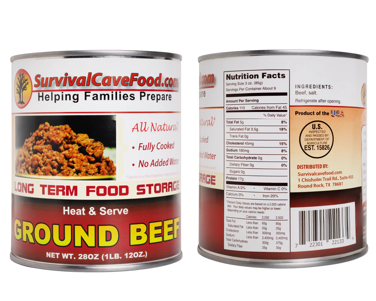 Canned Ground Beef 28 oz 12 cans E490