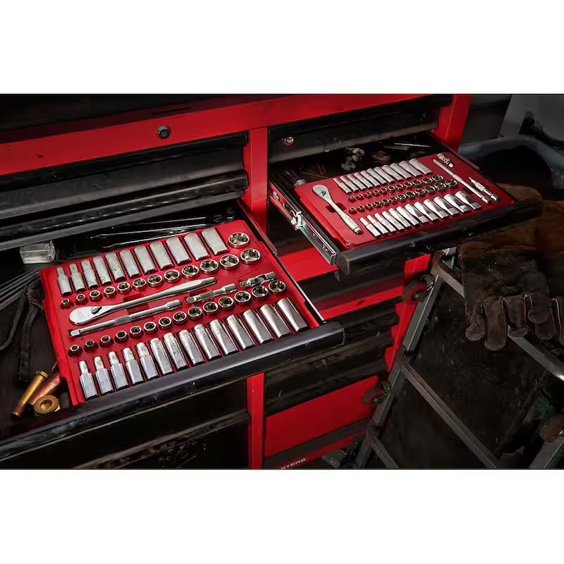 3/8 in. and 1/4 in. Drive SAE/Metric Ratchet and Socket Mechanics Tool Set (106-Piece) R9078