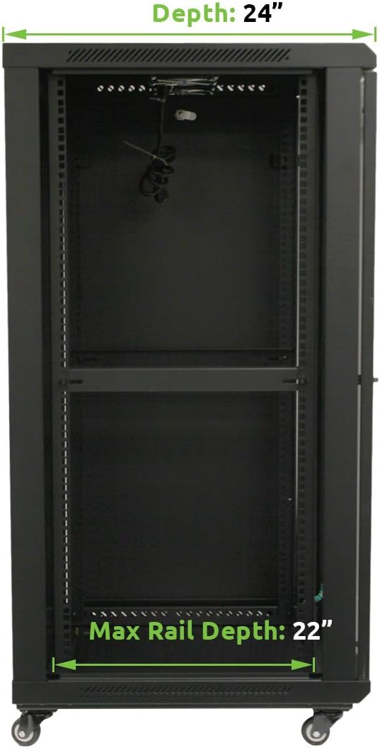 22U Wall Mount Server Cabinet with Glass Door E185059