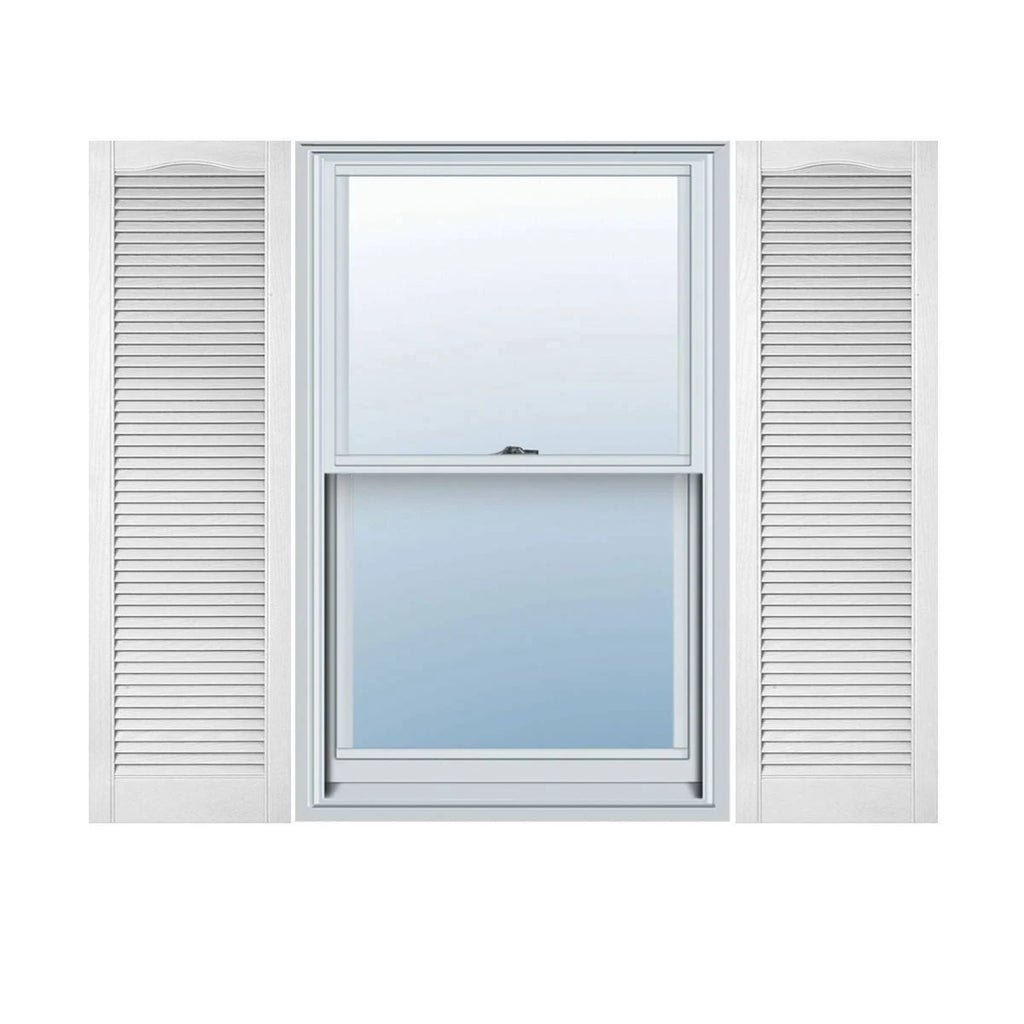 Vinyl Cathedral Top Open Louver Shutters F6200