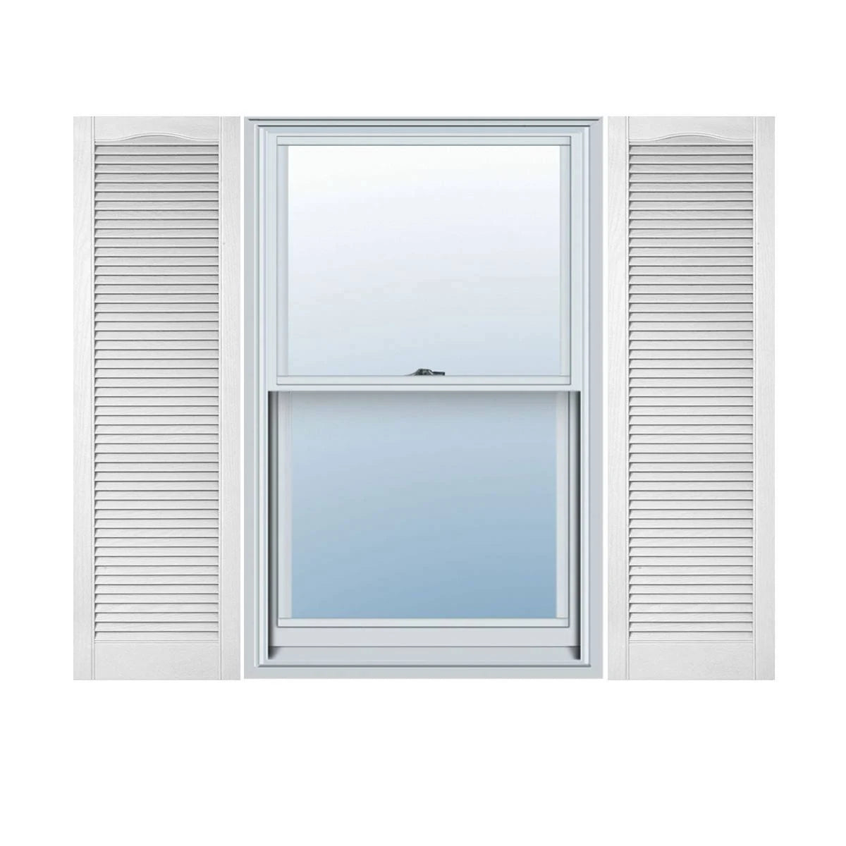 Vinyl Cathedral Top Open Louver Shutters F6200