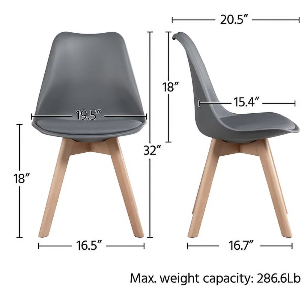 Gray Set of 4 Padded Dining Chairs G766