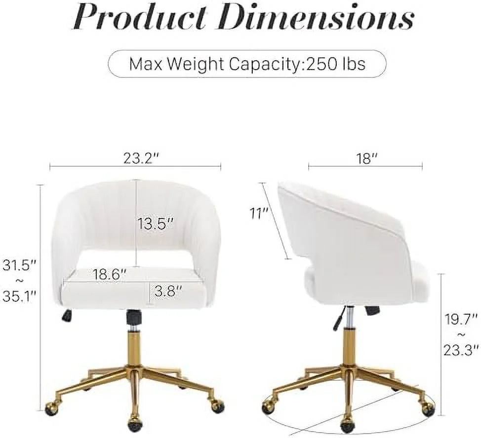 Velvet Height Adjustable Swivel Desk Chair I304435