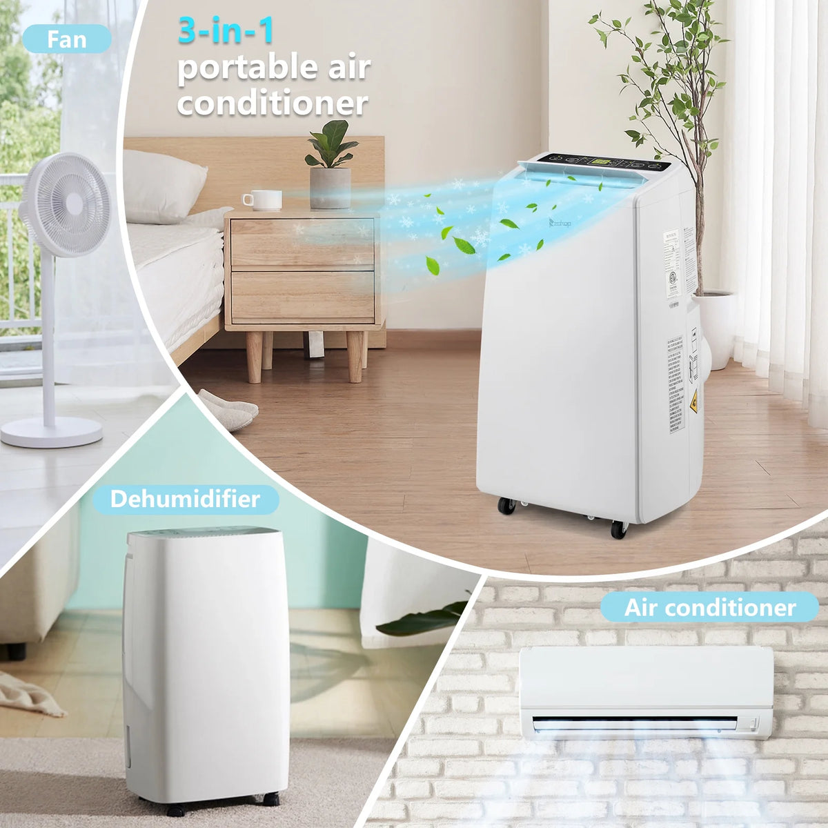 12000 BTU Portable Air Conditioner with Dehumidifier and Fan A673928