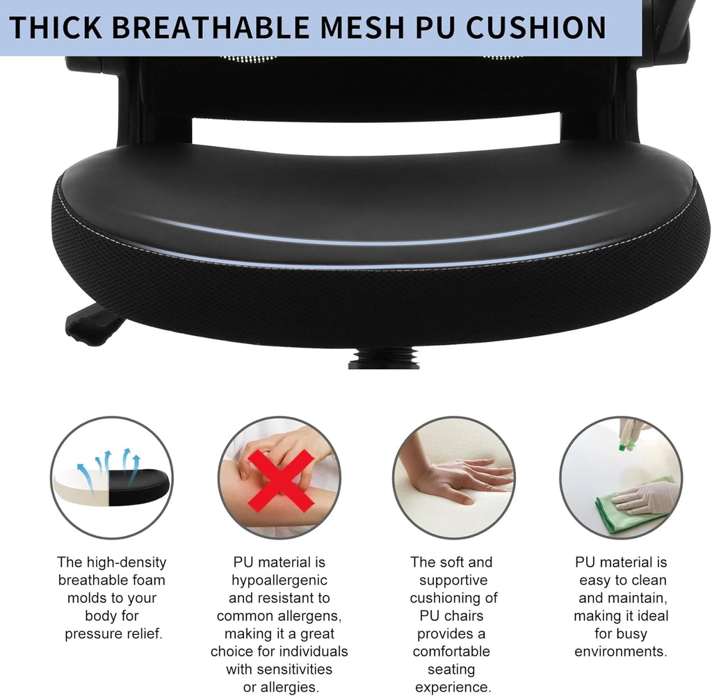 Black Mesh Ergonomic Office Chair with Armrests L35229