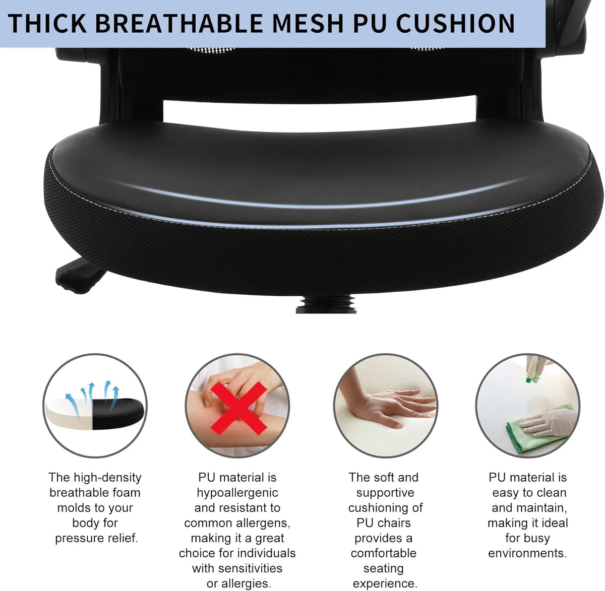 Black Mesh Ergonomic Office Chair with Armrests L35229
