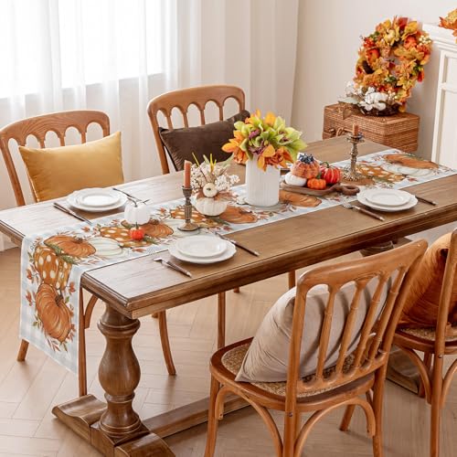 Fall Placemats Set of 4, 12 X 18 Inch Grey Blue Checkered G7588