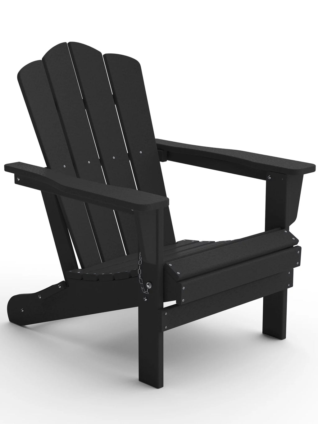 Black HDPE Folding Adirondack Chair T87294