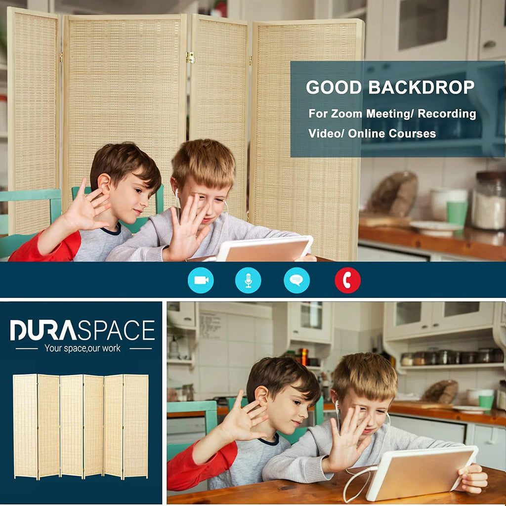 6 Panel 6ft Bamboo Room Dividers B135
