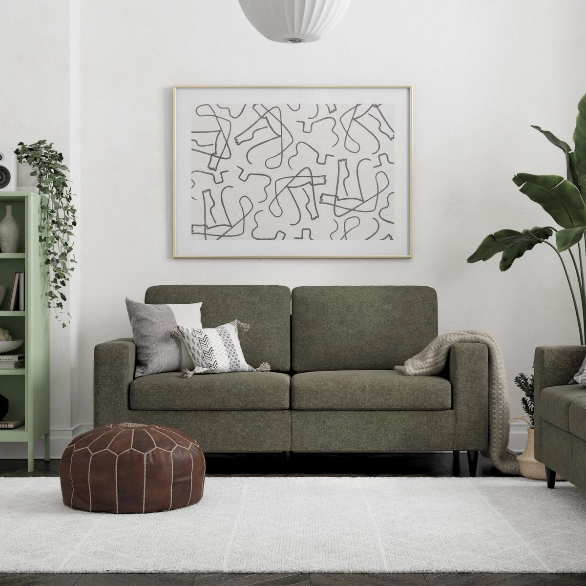 Gray Linen 3 Seater Sofa J664193