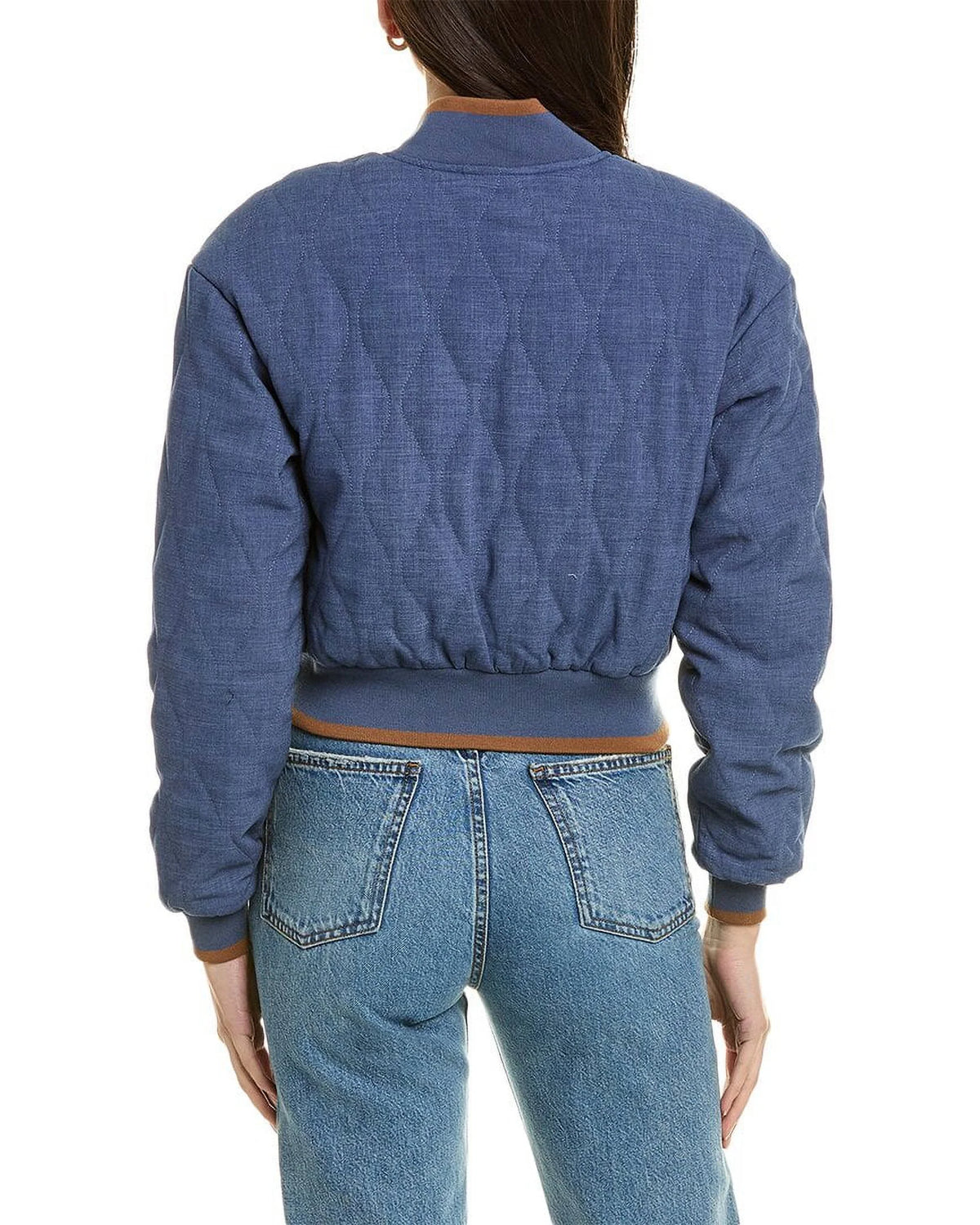 Quilted Chambray Bomber Jacket F54523