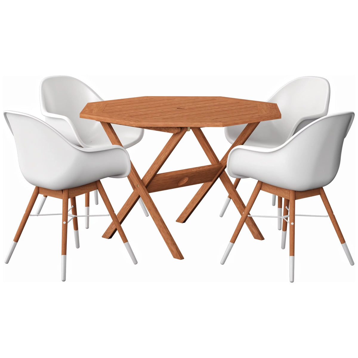5 Pieces Eucalyptus Wood Outdoor Dining Set D4582