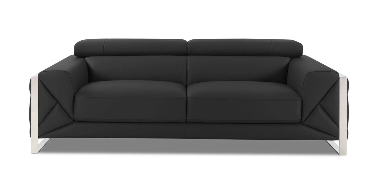 Dark Gray Genuine Italian Leather 3 Pcs Sofa Set D548714