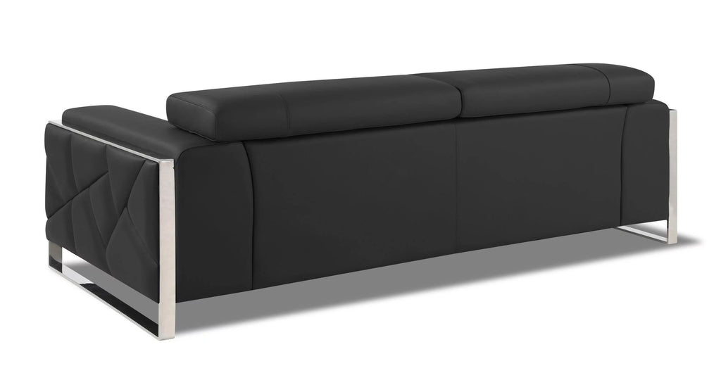 Dark Gray Genuine Italian Leather 3 Pcs Sofa Set D548714