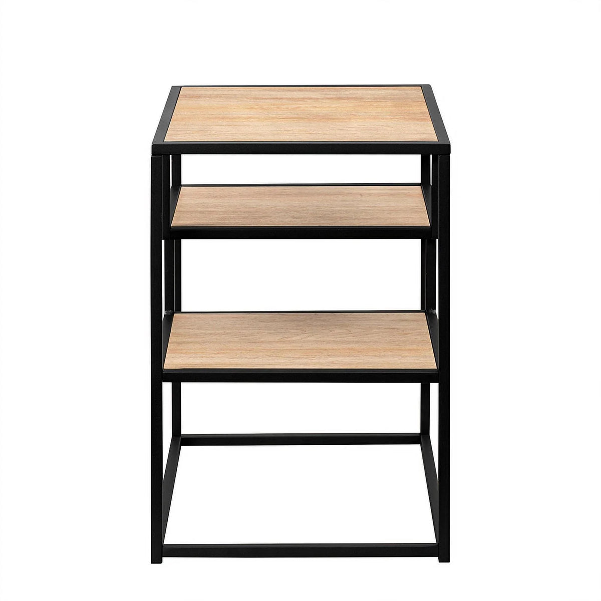 16" Metal and Wood Side Table H4309