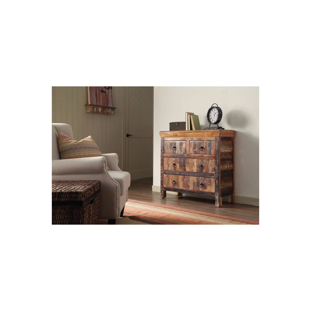 Wooden Accent Cabinet With Storage Drawers N955