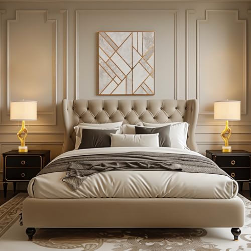 26” Gold Resin Table Lamp Set of 2 with USB Ports D33907