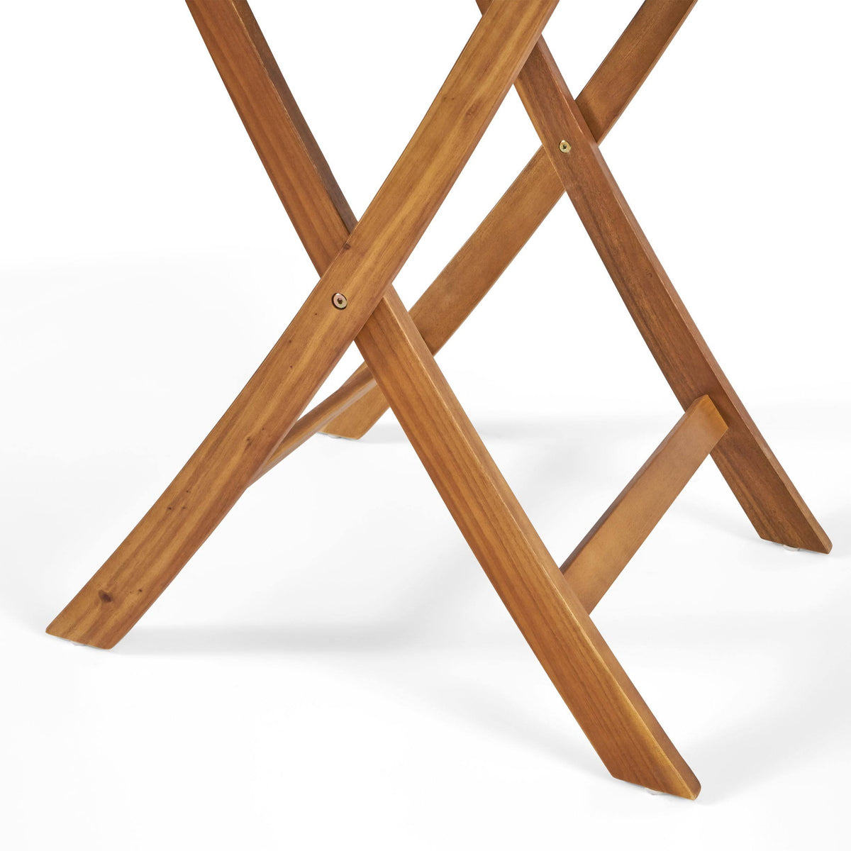 Acacia Wood Wicker Foldable Bistro Set with Chairs and Table Dark Gray D65984