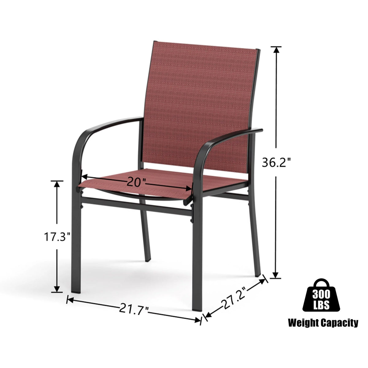 7-Piece Outdoor Patio Dining Set with Rectangle Steel Table & Textilene Chairs R48385