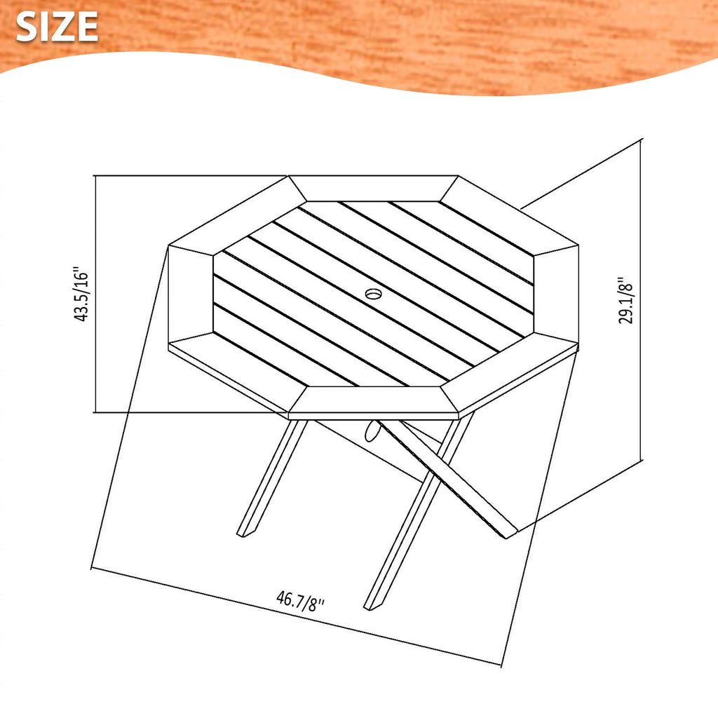 5 Pieces Eucalyptus Wood Outdoor Dining Set D4582