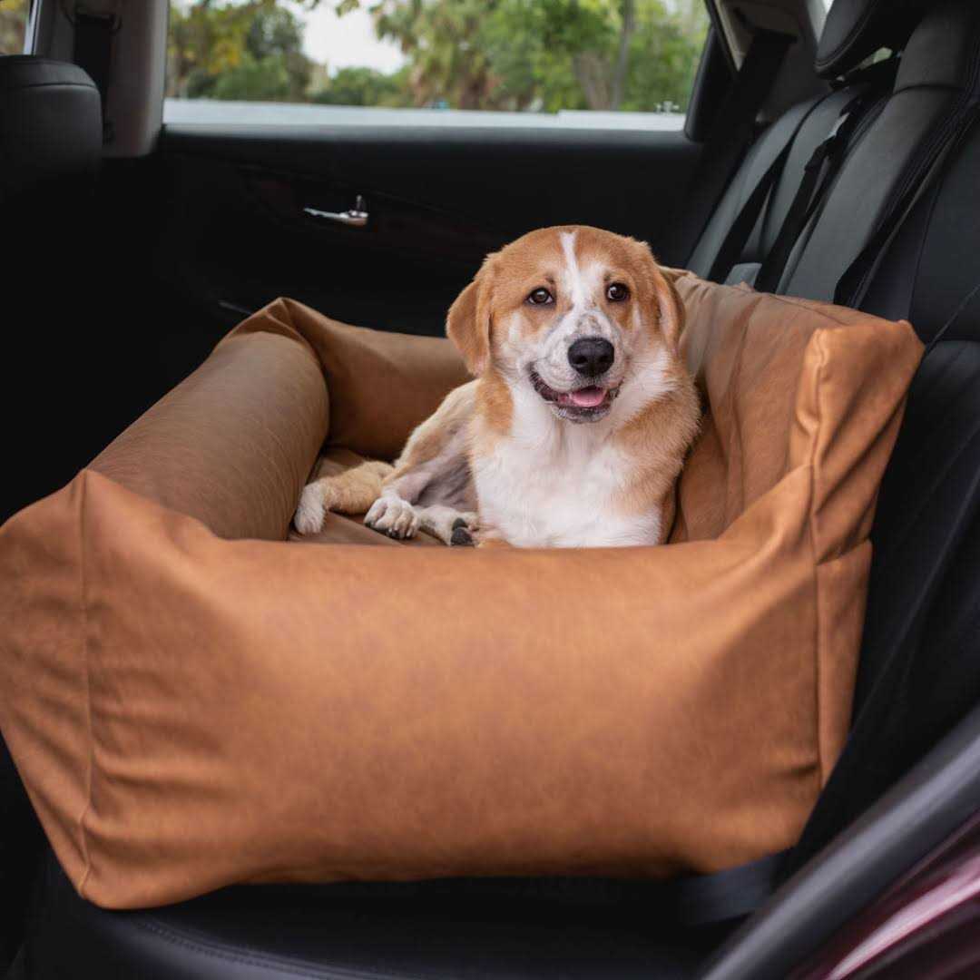 Faux Leather Memory Foam Dog Car Bed O5454