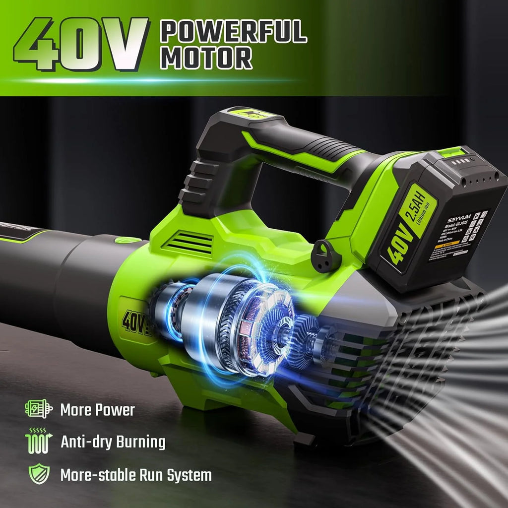 Cordless Leaf Blower 600CFM 165MPH with 2.5Ah Battery T80010
