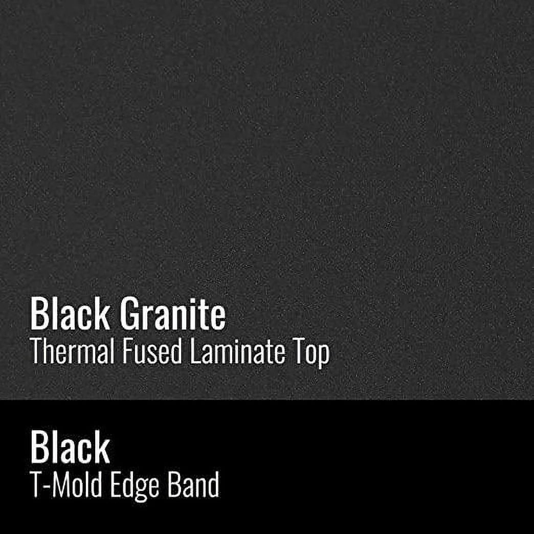 Black Granite Gray Chrome Desk with Casters G8139