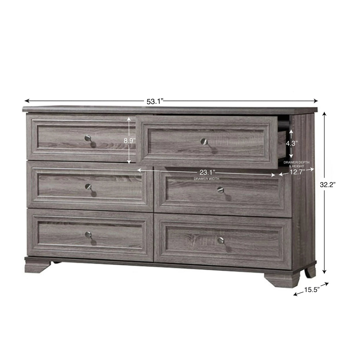 6 Drawer Double Dresser I45571