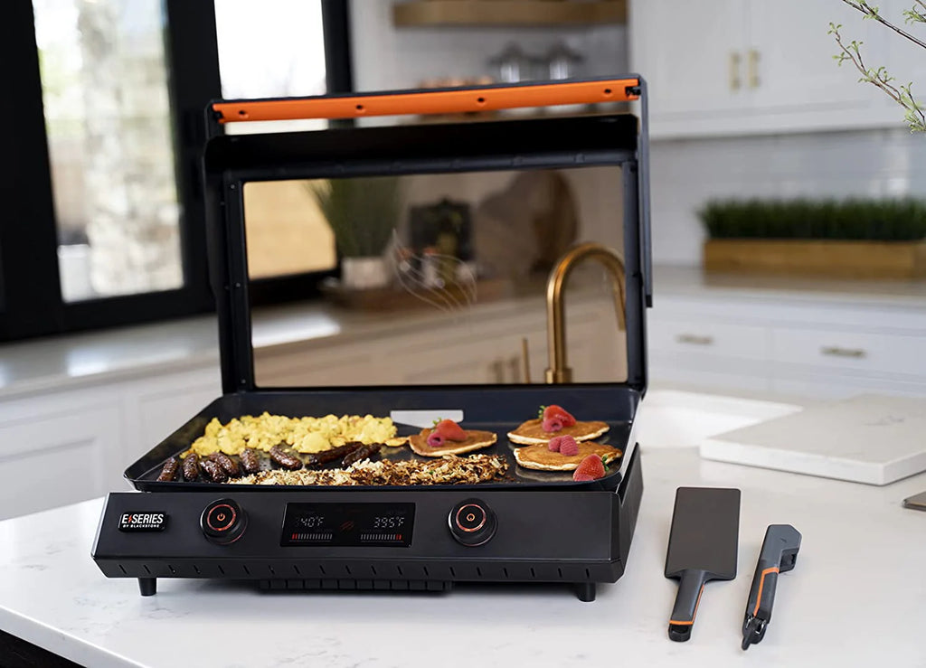 22 Inch Electric Nonstick Tabletop Griddle with Lid and Accessories Y29415