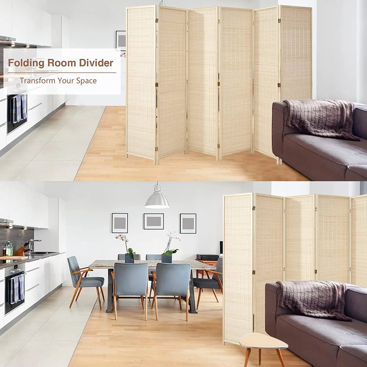 6 Panel 6ft Bamboo Room Dividers B135