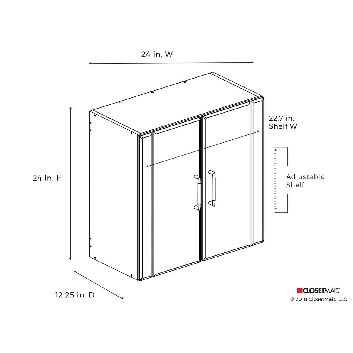 2 Door Wall Cabinet Black H851940