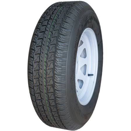 Tire ST205/75R15 6PR on 15x5.5 White Spoke Wheel V428