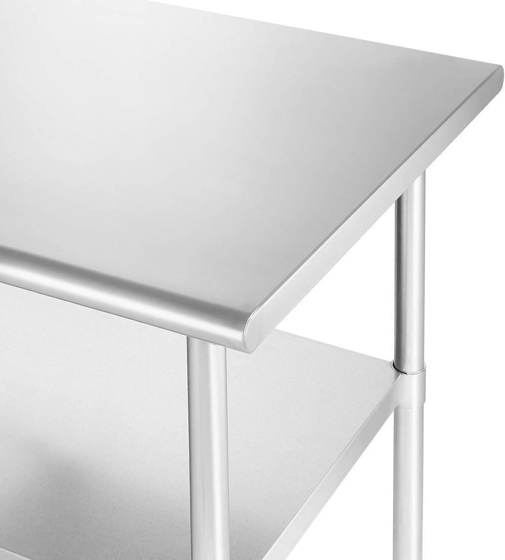 Stainless Steel Commercial Work Table with 4 Casters 48 in. x 24 in. D1135