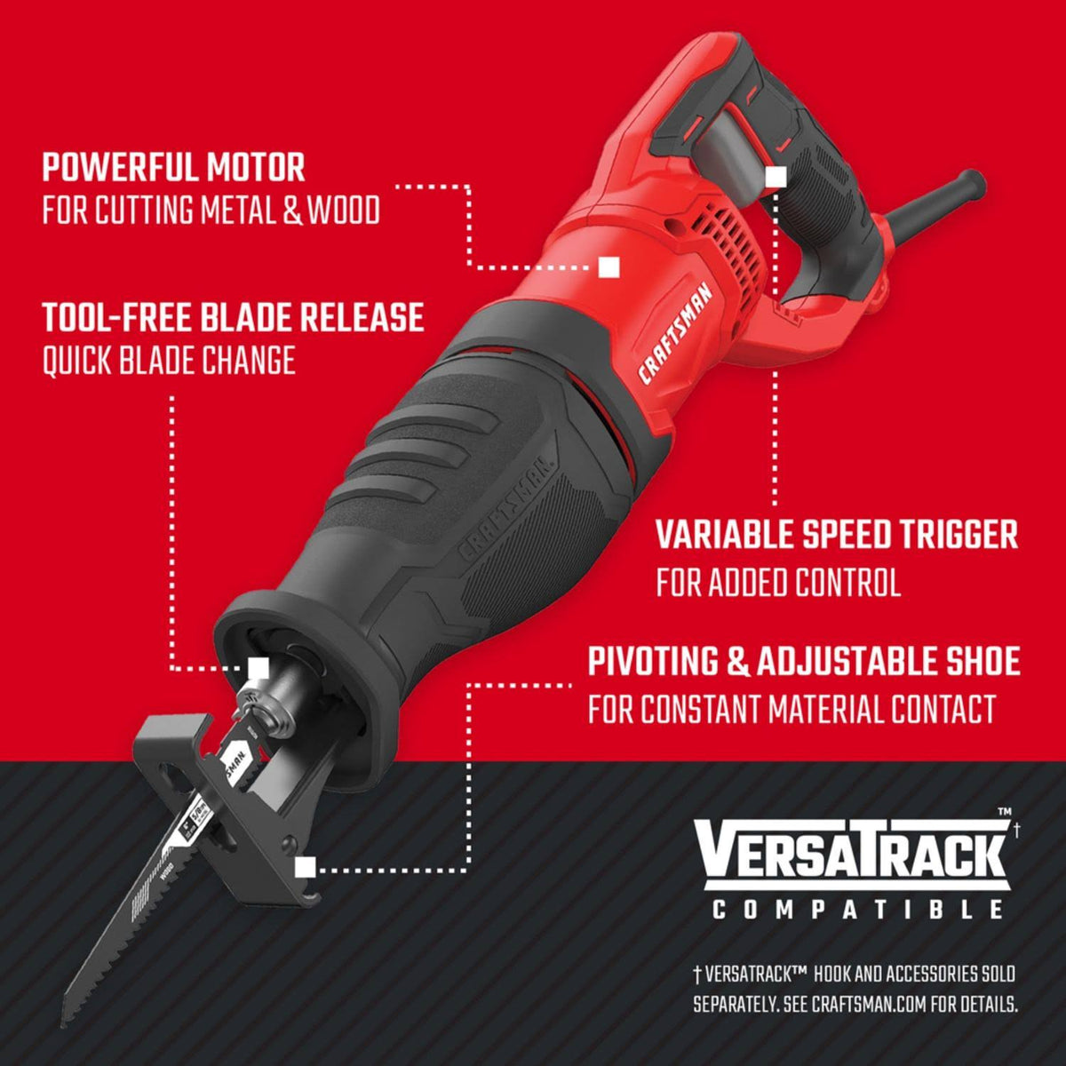 7.5 Amps Corded Brushed Reciprocating Saw O8556