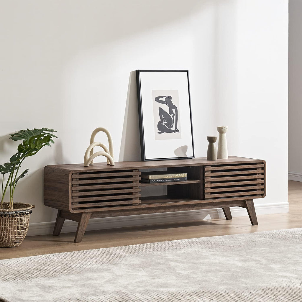 59 Scandinavian TV Stand with Slatted Door R499