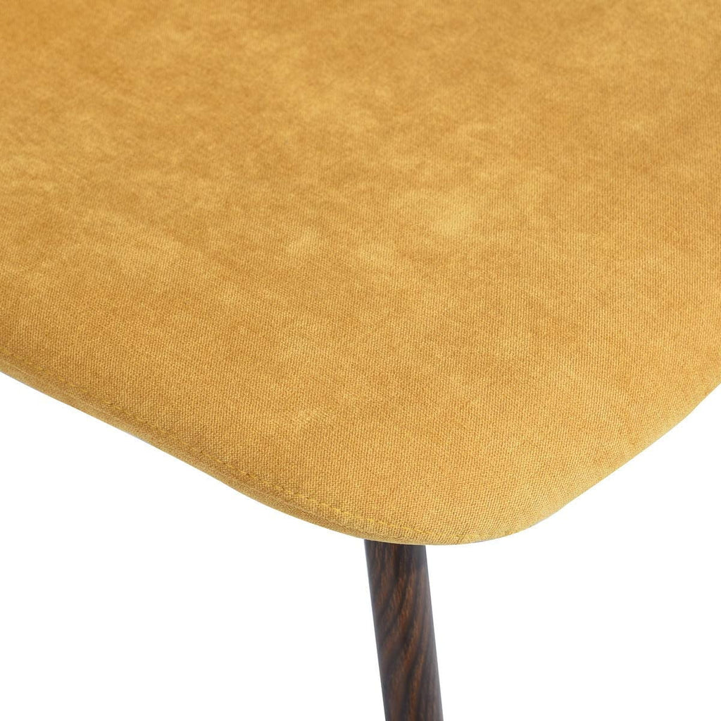 Set of 4 Yellow Velvet Dining Chairs with Metal Legs A83471