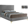 Gray Velvet Queen Bed M675251