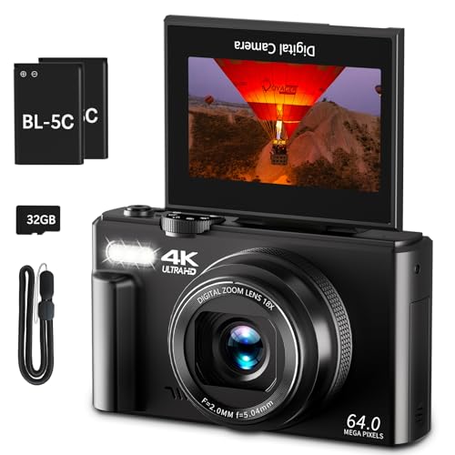4K 64MP Digital Camera with 32GB Micro SD Card K597