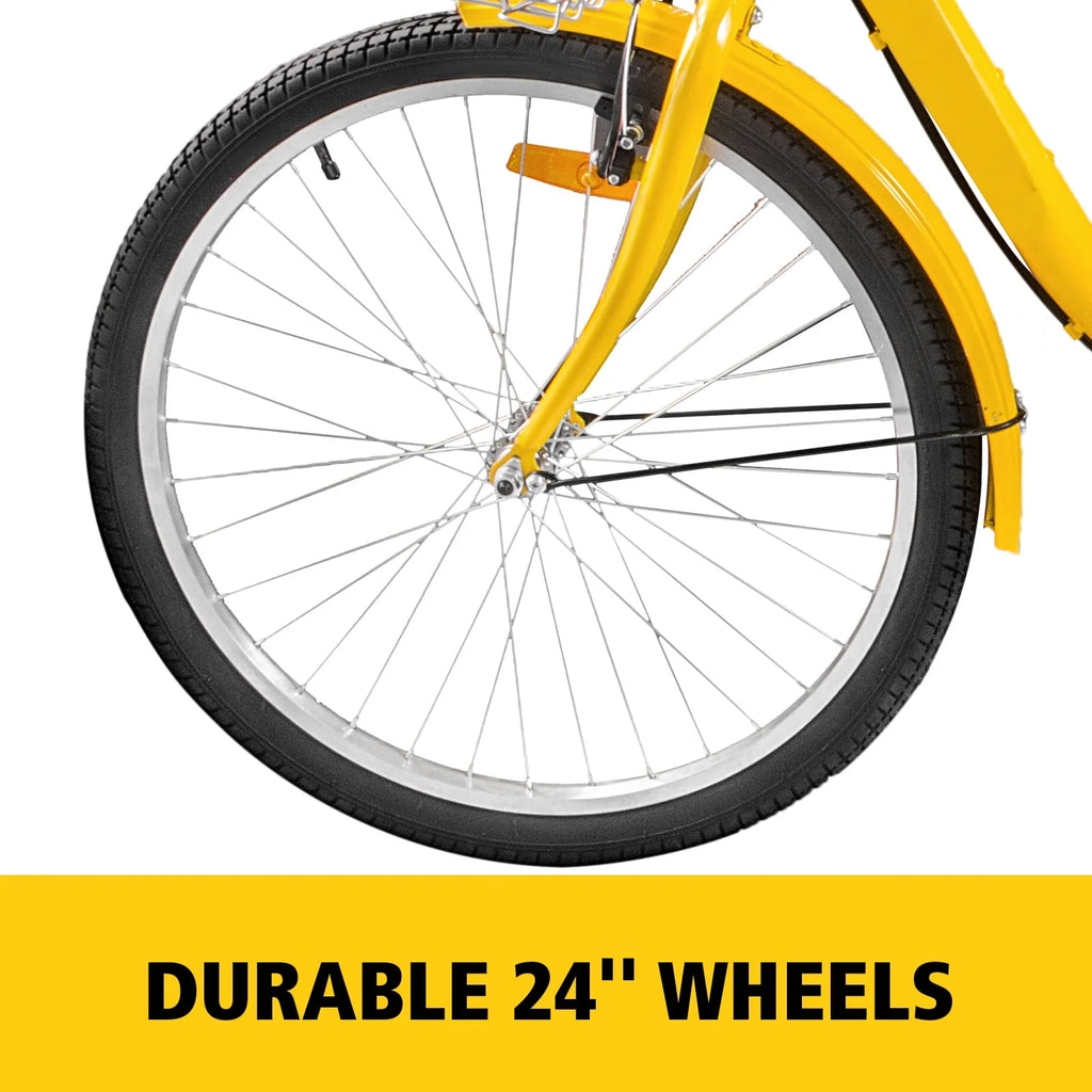 24 Adult Tricycle 7-Speed Three Wheel Bike with Basket T1397