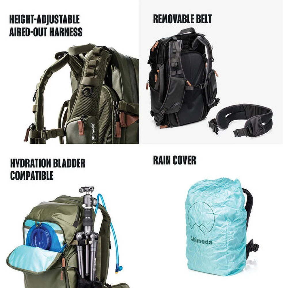Army Green Water Resistant Camera Backpack N426315