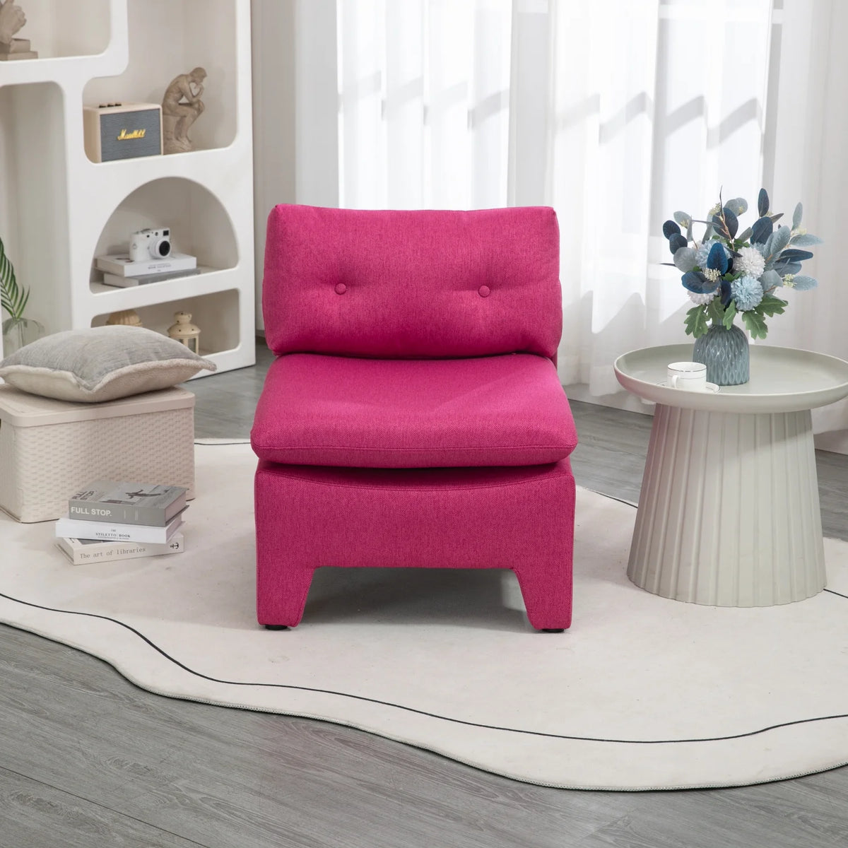 Oversized Linen Accent Barrel Chair O5954