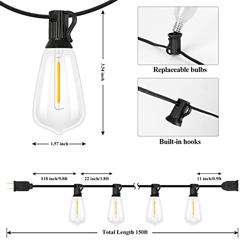 100FT Waterproof Dimmable LED Outdoor String Lights I40000